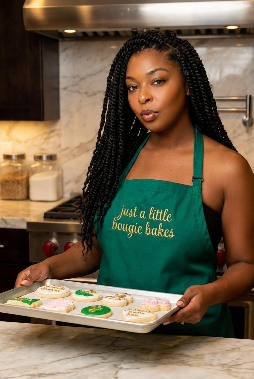 Ericka — founder and head baker of Just A Little Bougie Bakes